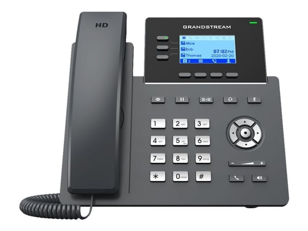 Grandstream GRP2603 - VoIP-telefon - 5-veis anropskapasitet - SIP, RTCP, RTP, SRTP, RTCP-XR - 3 linjer