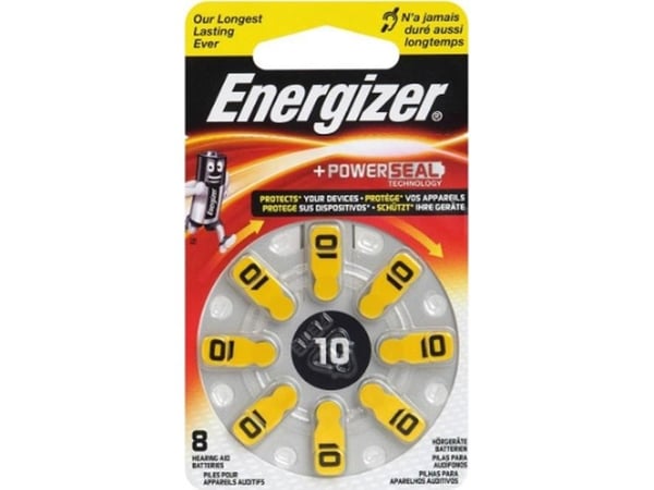 Energizer Høreapparat 10 Zinc Air 8 Pack - Batteri 8 x PR70 - Sink-luft - 91 mAh