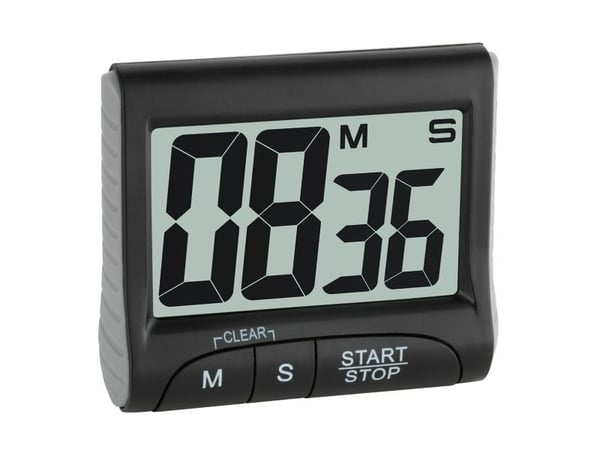 TFA-Dostmann 38.2021.01, Digital äggklocka, Svart, 99 min, Plast, LCD, Magnetisk