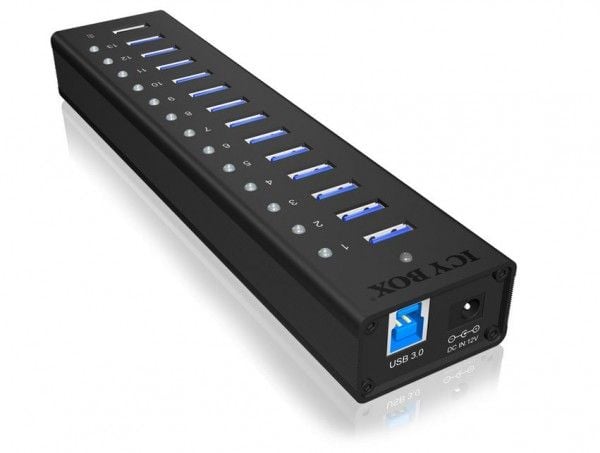 Raidsonic ICY BOX IB-AC6113 - Hub - 13 x SuperSpeed USB 3.0 - Skrivebord (IB-AC6113)