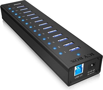 Raidsonic ICY BOX IB-AC6113 - Hub - 13 x SuperSpeed USB 3.0 - Skrivebord (IB-AC6113)