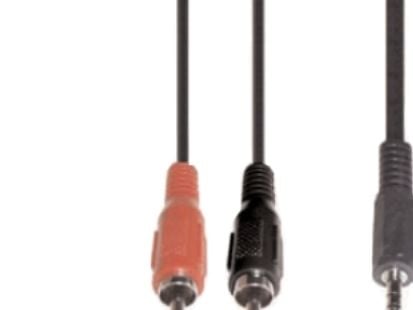e+p B 113/2, 2 x RCA, urosliitin, 3,5 mm, urosliitin, 2,5 m, musta
