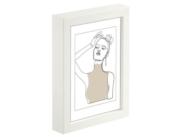 Hama Copenhagen, Enkel bilderamme, Glass, MDF, Hvit, Bord, Vegg, 10 x 15 cm, Reflekterende