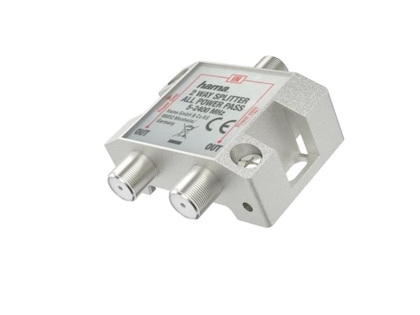 Hama 00205231, Kabelfordeler, 5 - 2400 Mhz, Sølv, Hunstik/Hunstik, 20 dB, F