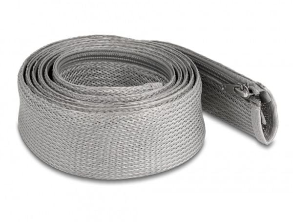 Delock - Flätad ärm - 50 mm diameter med blixtlås - 2 m - grå