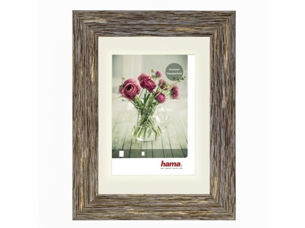 Hama Chalet, Enkel bilderamme, Plast, Brun, Grå, 9 x 13 cm, Rektangulær, Reflekterende