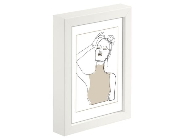 Hama Copenhagen, Enkel bilderamme, Glass, MDF, Hvit, Bord, Vegg, 9 x 13 cm, Reflekterende