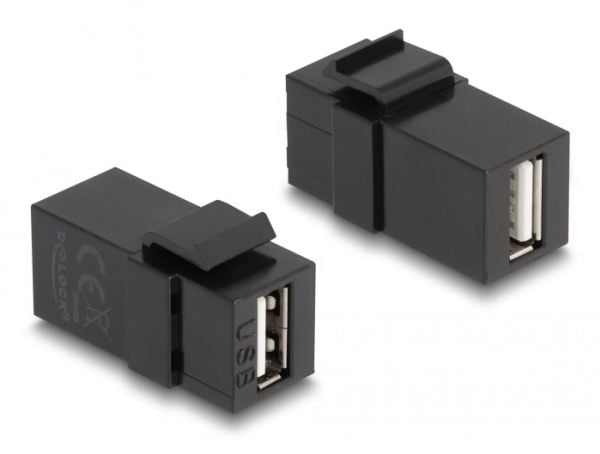 Delock - Modulär insättning - USB Type A - svart