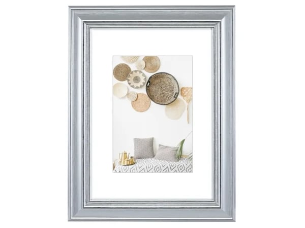 Hama Lobby, Enkel bilderamme, Glass, Polystyren (PS), Sølv, Bord, Vegg, 13 x 18 cm, Rektangulær