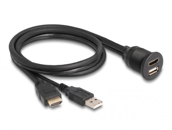 Delock - HDMI / USB-jatkokaapeli - USB, HDMI han til USB, HDMI hun - 1 m - lajittelu - 4K60 Hz (3840 x 2160) tuki