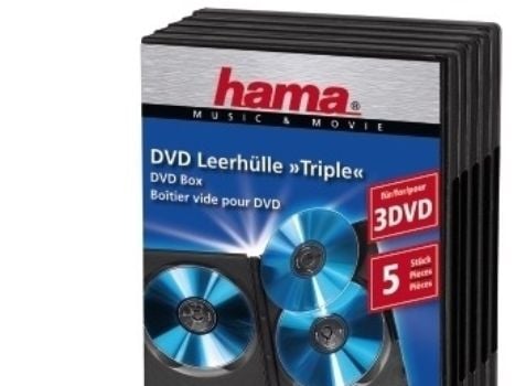 Hama 51272, DVD-etui, 3 disker, sort, polypropylen (PP), 120 mm, 135 mm