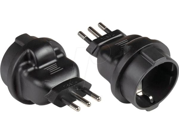 Alcasa PA-6502S, Tyyppi L (IT), Tyyppi F, 250 V, 10 A, Musta, Polyvinyylikloridi (PVC)