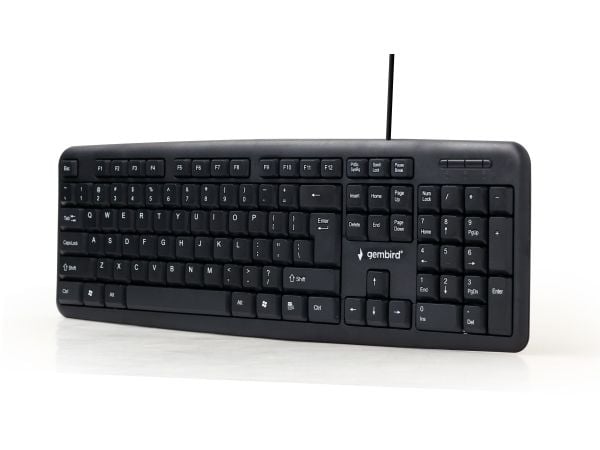 Gembird KB-U-103-PT, Full størrelse (100 og), Koblet med ledninger (ikke trådløs), USB, Membrannøkkelbryter, Sort Gembird KB-U-103-PT, Full størrelse (100 og), Koblet med ledninger (ikke trådløs), USB, Membrannøkkelbryter, Sort