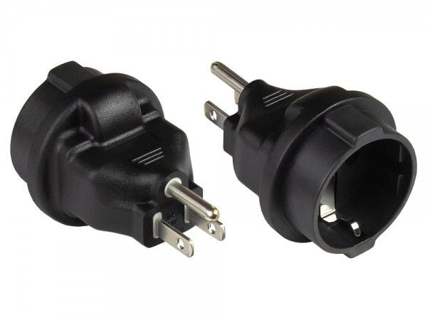 Alcasa PA-4502S, Tyyppi B, Tyyppi F, 250 V, 10 A, Musta, Polyvinyylikloridi (PVC)
