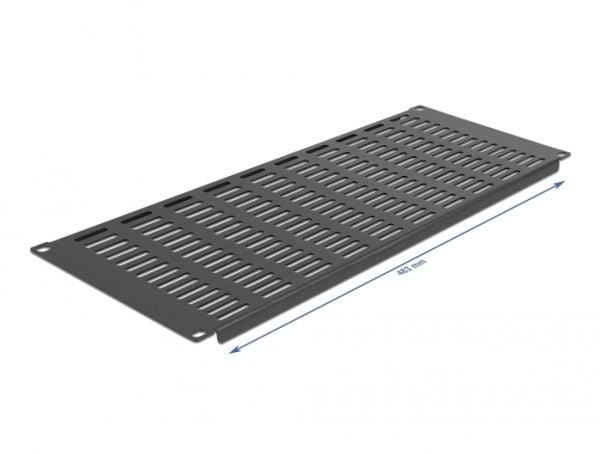 Delock - Rackpanel (vertikal) - med ventlasjonsspor - svart - 4U - 19"