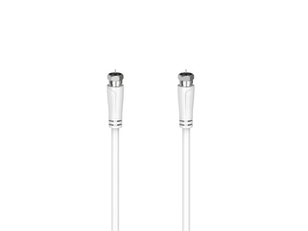 Hama Essential Line - Antennekabel - F-kopling hann til F-kopling hann - 1.5 m - dobbeltskjermet koaksial - hvit
