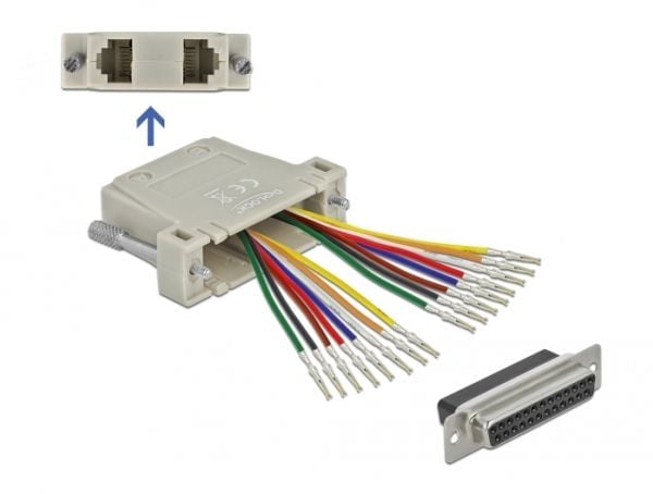 Delock - Nettverksadapter - RJ-45 (hunn) til DB-25 (hunn) - tommelskruer - beige