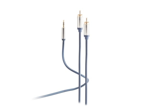 Flexline FL31-32051, 3.5mm, Hankjønn, 2 x RCA, Hankjønn, 5 m, Blå