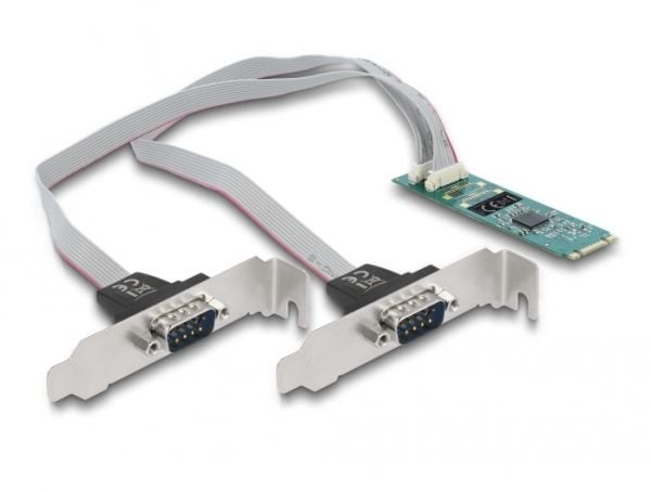 Delock - Seriell adapter - M.2 2280 - RS-232 x 2 - grønn