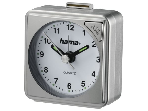 Hama A50, Kvartsiherätyskello, Hopea, Muovi, Analoginen, Valkoinen, AA Mignon
