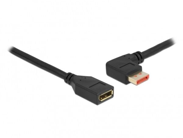 Delock - DisplayPort-forlengelseskabel - DisplayPort (hann) venstre-vinklet til DisplayPort (hunn) - DisplayPort 1.4 - 1 m - 8 K 60 Hz (7680 x 4320...