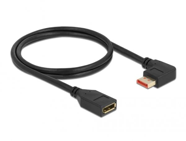 Delock - DisplayPort-forlengelseskabel - DisplayPort (hann) venstre-vinklet til DisplayPort (hunn) - DisplayPort 1.4 - 1 m - 8 K 60 Hz (7680 x 4320...
