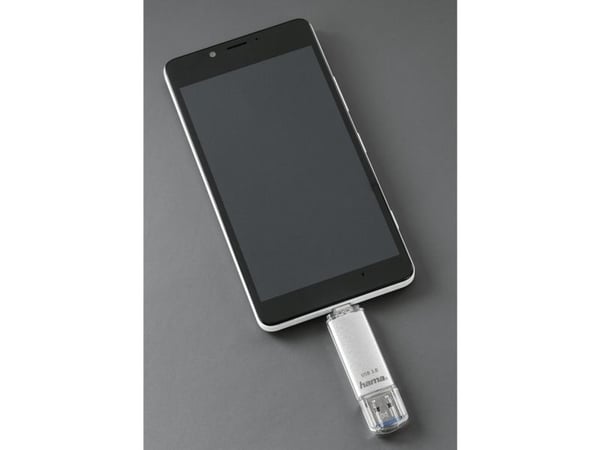 Hama C-Laeta, 128 GB, USB Type-A / USB Type-C, 3.2 Gen 1 (3.1 Gen 1), 70 MB/s, Med lokk, Sølv