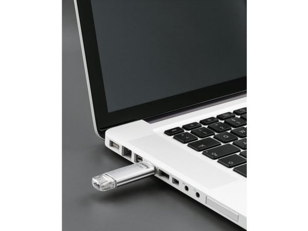 Hama C-Laeta, 128 GB, USB Type-A / USB Type-C, 3.2 Gen 1 (3.1 Gen 1), 70 MB/s, Med lokk, Sølv