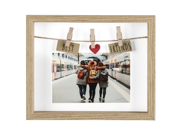 Hama Best Friends, Enkel bilderamme, MDF, Eik, Vegg, 10 x 15 cm, Rektangulær