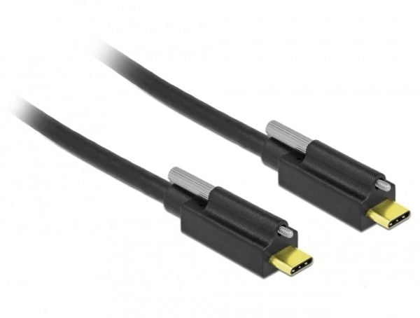 Delock - USB-kabel - 24 pin USB-C (hann) skrubar til 24 pin USB-C (hann) skrubar - USB 3.2 Gen 2 - 3 A - 2 m - svart