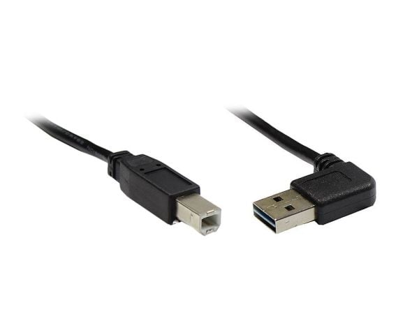Alcasa USB 2.0 A/B, 5m, 5 m, USB A, USB B, USB 2.0, Hankjønn/hankjønn, Sort