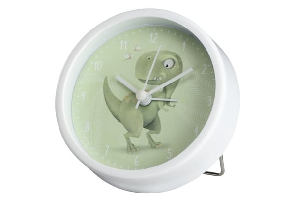 Hama Happy Dino, Mekanisk alarmklokke, Rund, Grønn, Hvit, 12 timers, Analog, Batteri