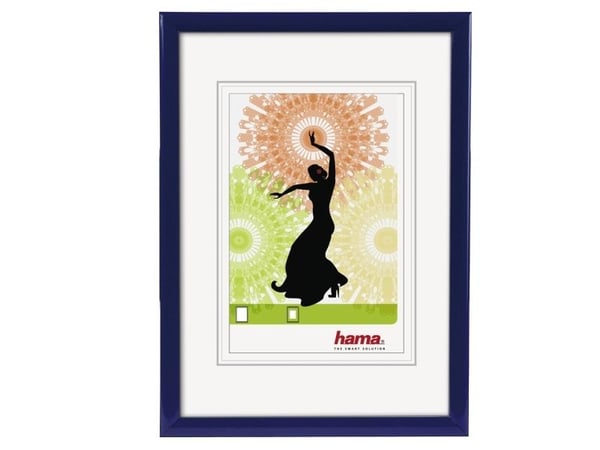 Hama Madrid, Enkel bilderamme, Plast, Blå, 15 x 20 cm, Rektangulær, Reflekterende