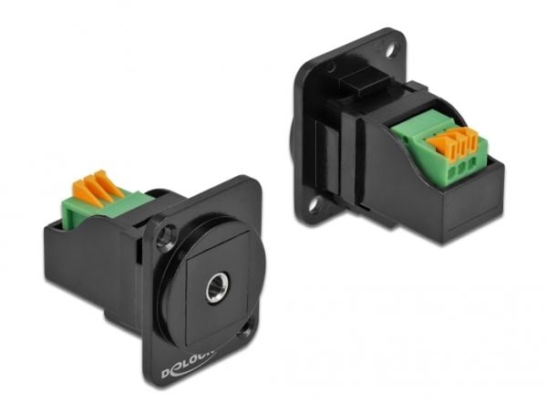 DeLOCK 86732, Tasainen, Musta, 3.5mm, Pääte, Naaras, Muovi