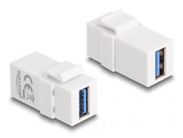 Delock - Modulär insättning - USB 3.0 Type A - vit
