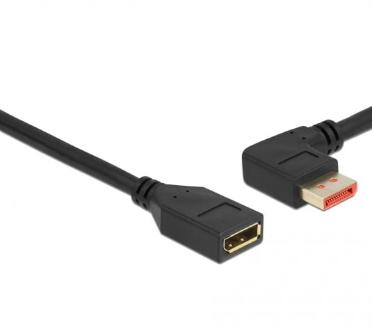 Delock - DisplayPort-forlengelseskabel - DisplayPort (hann) venstre-vinklet til DisplayPort (hunn) - DisplayPort 1.4 - 3 m - 8 K 60 Hz (7680 x 4320...