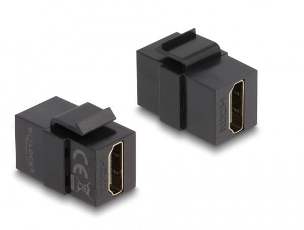 DeLOCK 87875, litteä, musta, HDMI, HDMI, HDMI, naarasliitin