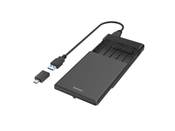 Hama 00200760, HDD/SSD-kabinett, 2.5", SATA, Serial ATA II, Serial ATA III, 5 Gbit/s, USB-tilkobling, Svart