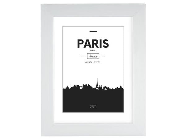 Hama Paris, Enkel bilderamme, Isopor, Hvit, 10 x 15 cm, Rektangulær, Reflekterende