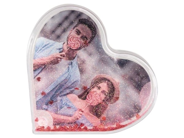 Hama Heart, Akryl, Rød, Gjennomsiktig, Enkel bilderamme, Bord, 9,4 x 7,6 cm, Hjerteformet