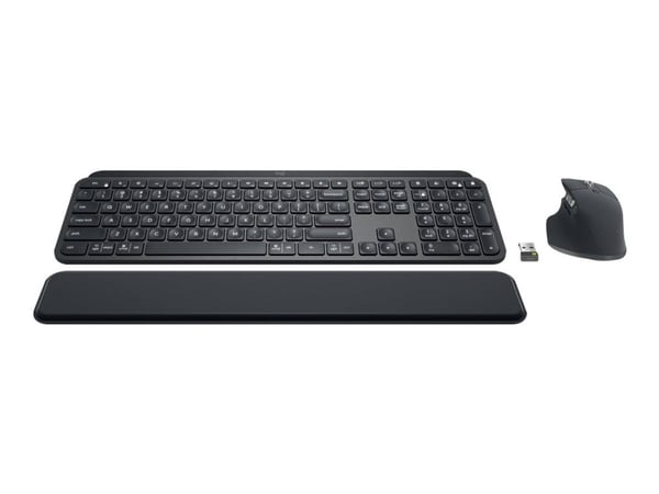 Logitech MX Keys Combo for Business - Tastatur- og mussett - bakbelysning - trådløs - Bluetooth LE - QWERTY - Spansk - Europa - grafitt