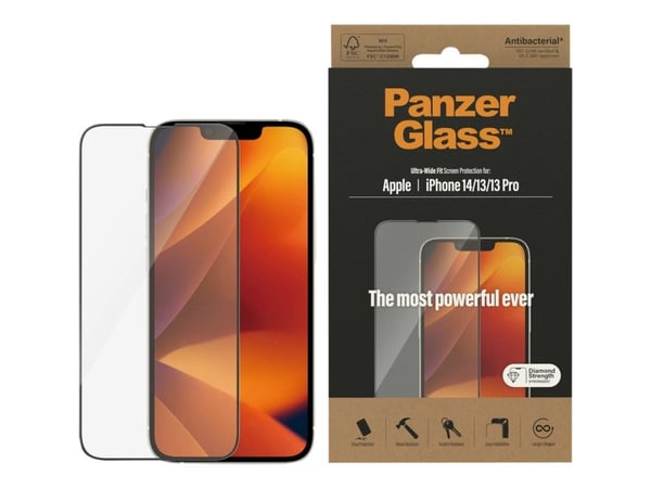 PanzerGlass™ | Skjermbeskytter - Ultra-Wide Fit | Apple iPhone 13/13 Pro/14 Pro