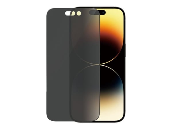 PanzerGlass™ | Privacy Edition- Skærmbeskytter for mobiltelefon - Edge-to-Edge passform - rammefarve sort | Apple iPhone 14 Pro