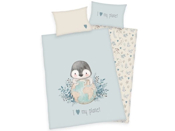 Pinguin Sengetøj 100x135 cm - 100 procent bomuld - GREEN by OEKO-TEX