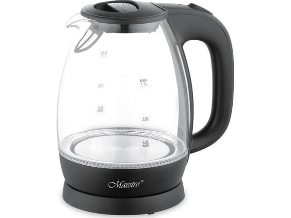 Feel Maestro MR-063 black, 1,7 l, 2200 W, Sort, Glass, Vannivåindikator, Overopphetingsbeskyttelse
