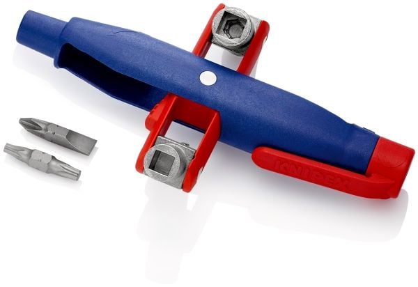 Knipex 00 11 07, Sininen, Metallinen, Punainen, Painevalettu sinkki, 2 jalkoja, 4 pää(t), 6,5,8 mm, 9 mm