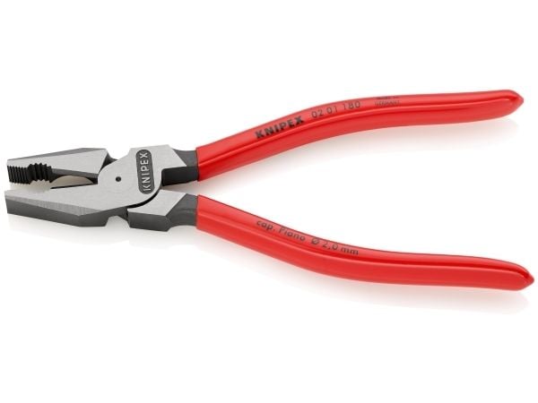 Knipex 02 01 180, Kombinasjonstang, Stål, Plast, Rød, 180 mm, 202 g