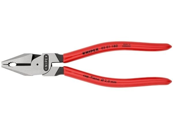 Knipex 02 01 180, Kombinasjonstang, Stål, Plast, Rød, 180 mm, 202 g