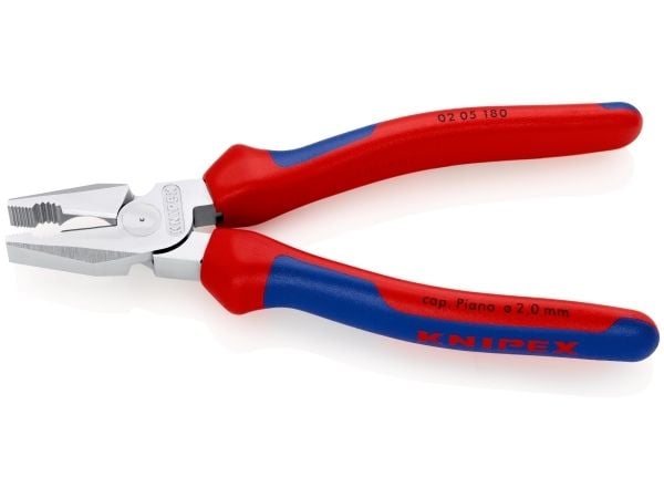 Knipex 02 05 180, Kombinasjonstang, 1,6 cm, Stål, Vinyl, Blå, Rød, 180 mm