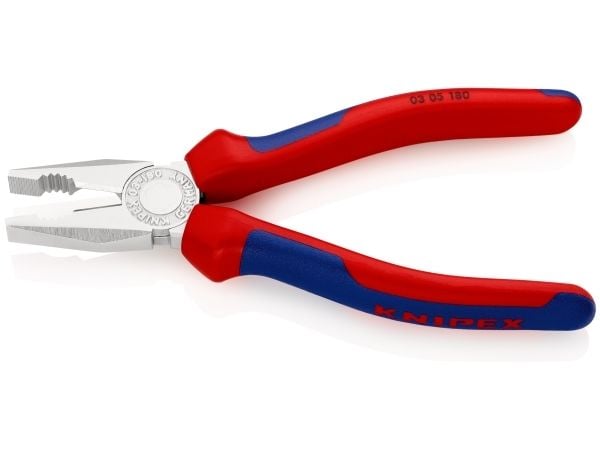 Knipex 03 05 180, Kombinasjonstang, 1,6 cm, Stål, Plast, Blå, Rød, 180 mm